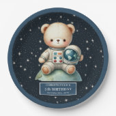 Teddy Bear Astronaut Custom Name Baby shower Bord (Voorkant)