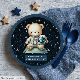 Teddy Bear Astronaut Custom Name Baby shower Bord