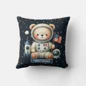 Teddy Bear Astronaut Decoratief Kussen Baby Boy (Achterkant)