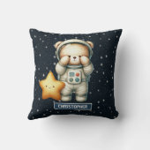 Teddy Bear Astronaut Kussen Baby Boy Kwekerij Deco (Achterkant)