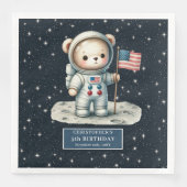Teddy Bear Astronaut Party Napkins Boy Verjaardag Servet (Voorkant)