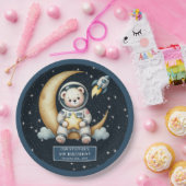 Teddy Bear Astronaut Space Baby shower Paper Bord (Feest)