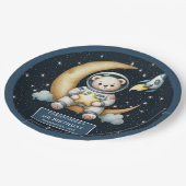 Teddy Bear Astronaut Space Baby shower Paper Bord (Gekanteld)
