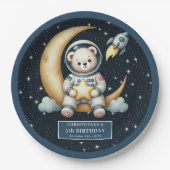 Teddy Bear Astronaut Space Baby shower Paper Bord (Voorkant)