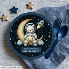 Teddy Bear Astronaut Space Baby shower Paper Bord