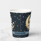 Teddy Bear Astronaut Verjaardag Jongen Party Papie Papieren Bekers (Rechts)