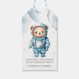 Teddy Bear Astronaut Verjaardagsfeestje Dank je ka Cadeaulabel