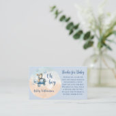 Teddy Bear Aviator Boeken voor Baby shower Informatiekaartje (Staand voorkant)