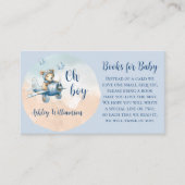 Teddy Bear Aviator Boeken voor Baby shower Informatiekaartje (Voorkant)
