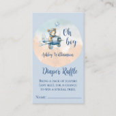Teddy Bear Aviator Luier Raffle voor Baby shower Informatiekaartje (Voorkant)
