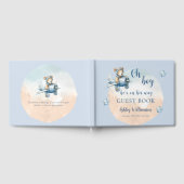Teddy Bear Aviator Oh Boy Baby shower Gastenboek (Volledig)