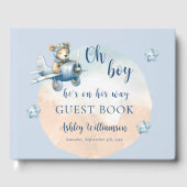 Teddy Bear Aviator Oh Boy Baby shower Gastenboek (Voorkant)