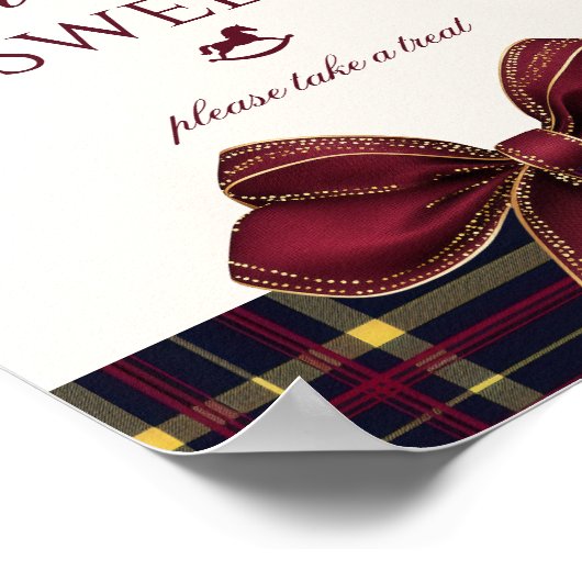 Teddy Bear Babies are sweet Red Bow Plaid Poster (Hoek)