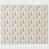 Teddy Bear Baby Baby Girl Shower Cadeaupapier (Vlak)