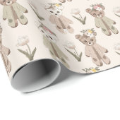 Teddy Bear Baby Baby Girl Shower Cadeaupapier (Rol Hoek)