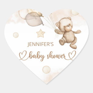 Teddy Bear Baby Baby shower Ballon Hart Sticker