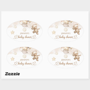 Teddy Bear Baby Baby shower Ballon Ovale Sticker