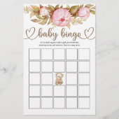 Teddy Bear Baby Baby shower Bingo Game (Voorkant)
