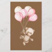 Teddy Bear Baby Baby shower Bingo Game (Achterkant)