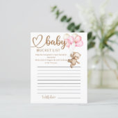 Teddy Bear Baby Baby shower Bucket List (Staand voorkant)