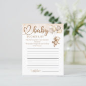 Teddy Bear Baby Baby shower Bucket List (Staand voorkant)
