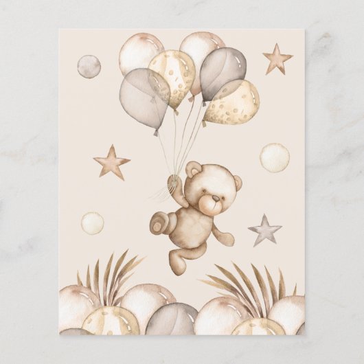 Teddy Bear Baby Baby shower Bucket List (Achterkant)