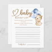 Teddy Bear Baby Baby shower Bucket List (Voorkant / Achterkant)
