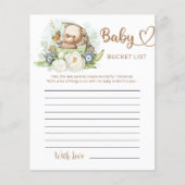 Teddy Bear Baby Baby shower Bucket List (Voorkant)