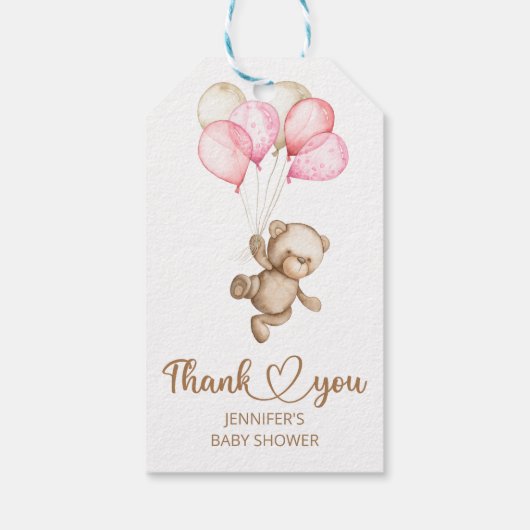 Teddy Bear Baby Baby shower Cadeaulabel (Achterkant)