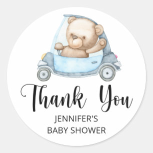 Teddy Bear Baby Baby shower Classic Round Sti Ronde Sticker