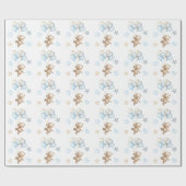 Teddy Bear Baby Baby shower Collectie Cadeaupapier (Vlak)