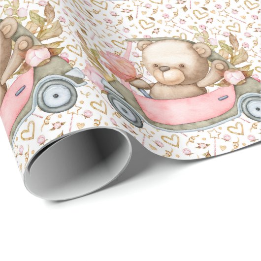 Teddy Bear Baby Baby shower Collectie Wrappi Cadeaupapier (Rol Hoek)