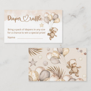 Teddy Bear Baby Baby shower Diaper Raffle Informatiekaartje