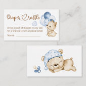 Teddy Bear Baby Baby shower Diaper Raffle Informatiekaartje (Voorkant / Achterkant)