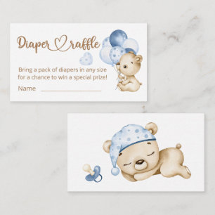 Teddy Bear Baby Baby shower Diaper Raffle Informatiekaartje