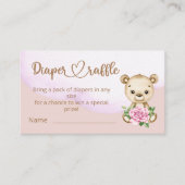 Teddy Bear Baby Baby shower Diaper Raffle Informatiekaartje (Voorkant)