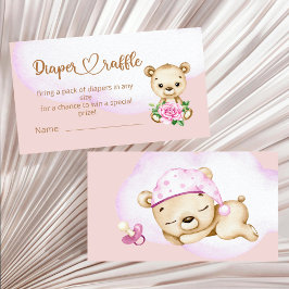 Teddy Bear Baby Baby shower Diaper Raffle Informatiekaartje