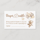 Teddy Bear Baby Baby shower Diaper Raffle Informatiekaartje (Voorkant)