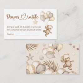 Teddy Bear Baby Baby shower Diaper Raffle Informatiekaartje