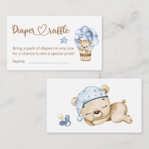 Teddy Bear Baby Baby shower Diaper Raffle Informatiekaartje