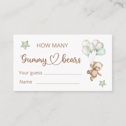 Teddy Bear Baby Baby shower Enclosure Kaart (Voorkant)