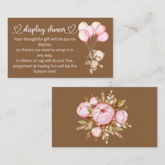 Teddy Bear Baby Baby shower Enclosure Kaart (Voorkant / Achterkant)