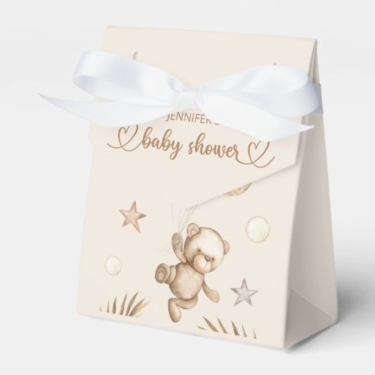 Teddy Bear Baby Baby shower Favor Box Bedankdoosjes (Voorkant Zijde)