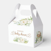 Teddy Bear Baby Baby shower Floral Bedankdoosjes (Achterkant)