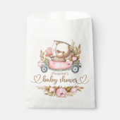 Teddy Bear Baby Baby shower Floral Bedankzakje (Voorkant)