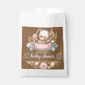 Teddy Bear Baby Baby shower Floral Bedankzakje (Voorkant)