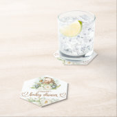 Teddy Bear Baby Baby shower Floral Kartonnen Onderzetters (Insitu)