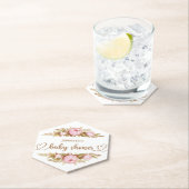 Teddy Bear Baby Baby shower Floral Kartonnen Onderzetters (Insitu)