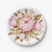 Teddy Bear Baby Baby shower Floral Papieren Bordje (Voorkant)