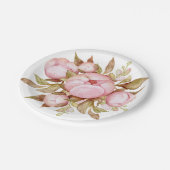 Teddy Bear Baby Baby shower Floral Papieren Bordje (Gekanteld)